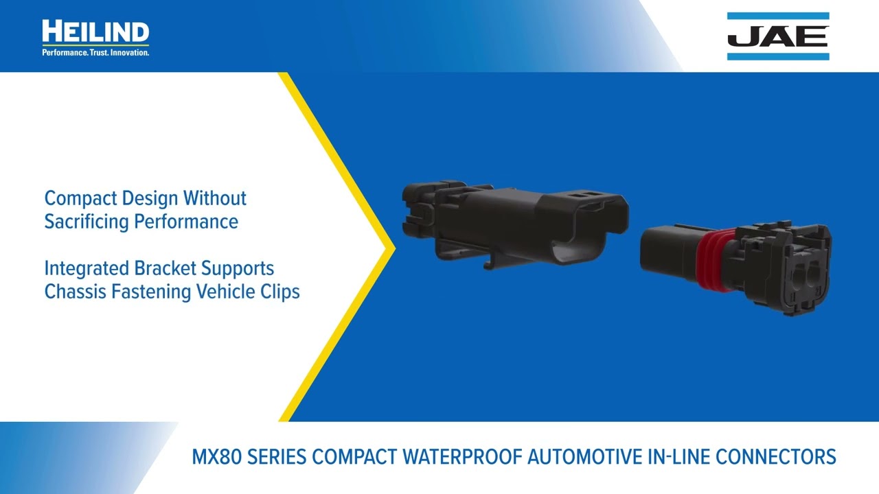 MX80 Series Compact Waterproof Automotive In Line Connectors | Heilind Electronics