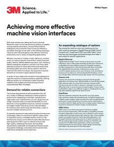 Whitepaper: Achieving more effective machine vision interfaces
