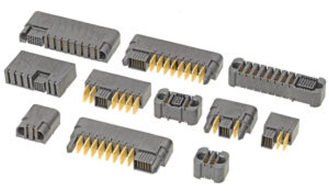 Wire-to-board electrical connectors with pin terminals for electronic devices